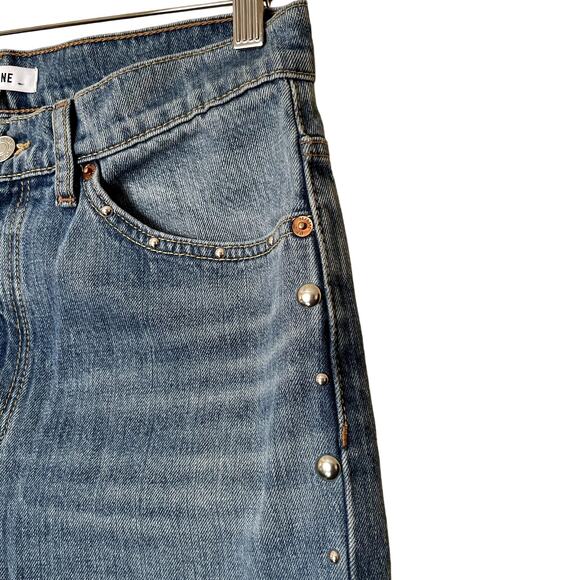 RE/DONE 70s High Rise Studded Moon Wash Straight Leg Jeans Size 29 EUC - Picture 6 of 11